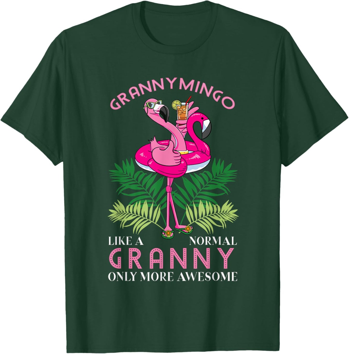 Grannymingo Grandmother Flamingo Lover Gramma Grandma Granny T-Shirt - T-Shirt | Forest