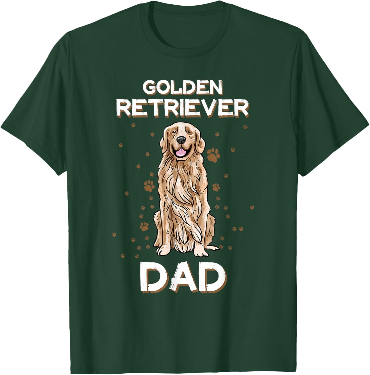 Golden Retriever Dad Dog Illustration Golden Retriever Owner Men T-Shirt - T-Shirt | Forest