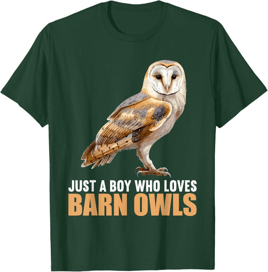 Just a Boy who loves Barn Owls Barn Owl T-Shirt - T-Shirt | Forest