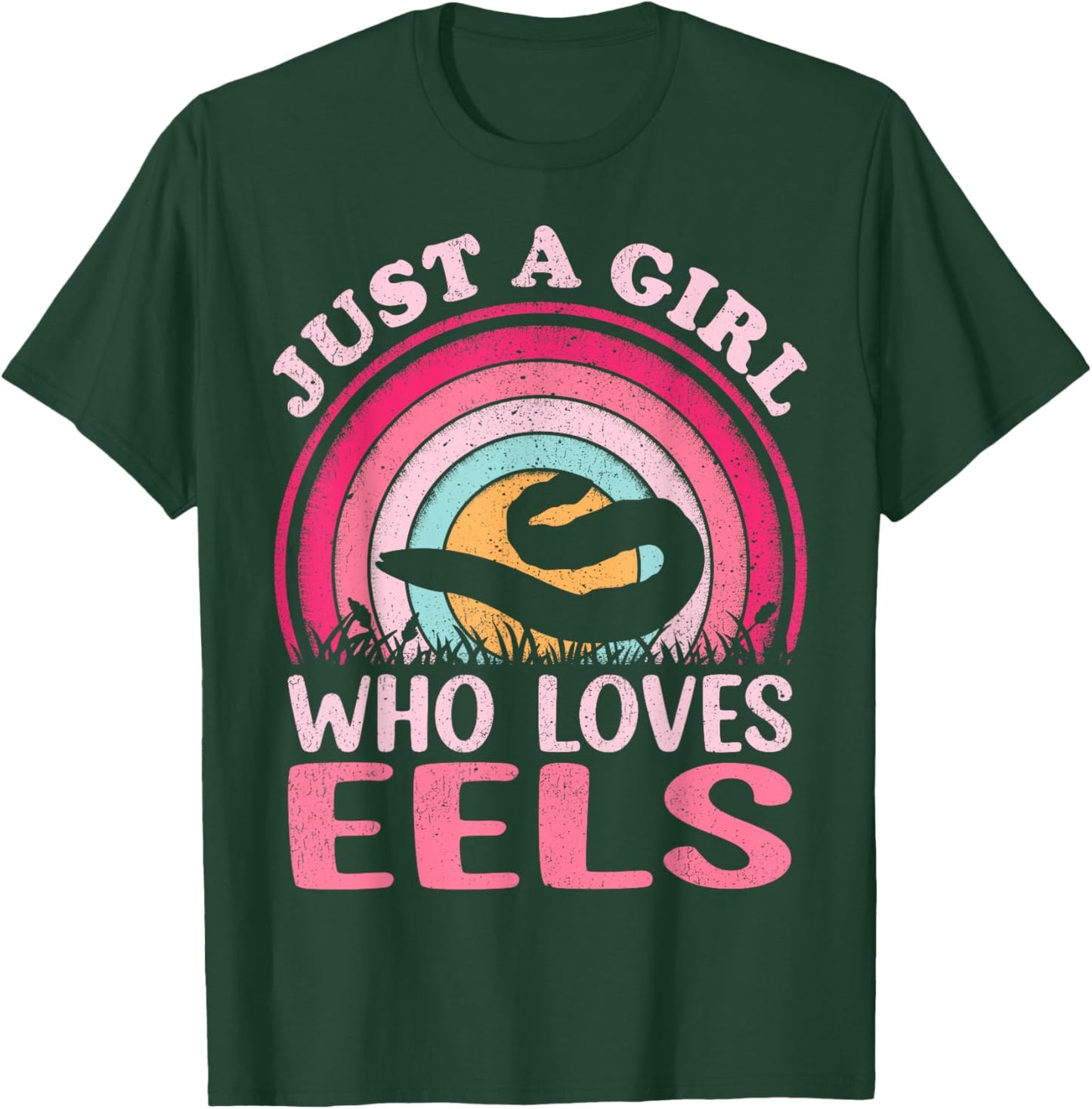 Eel Fish Vintage Retro Just A Girl Who Loves Eels T-Shirt - T-Shirt | Forest
