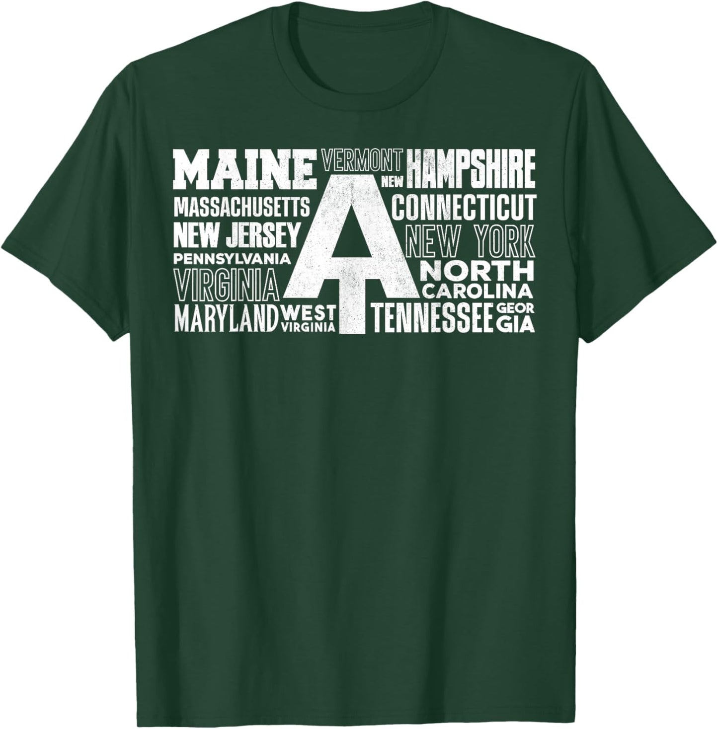 Appalachian Trail Symbol Word Cloud With US Staates T-Shirt - T-Shirt | Forest
