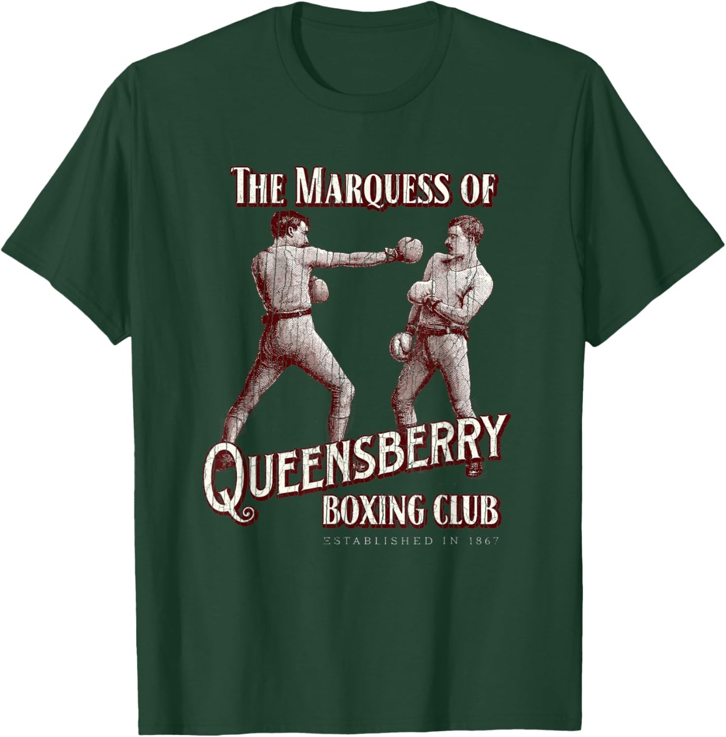Marquess of Queensberry Boxing Club: Distressed Boxer T-Shirt - T-Shirt | Forest