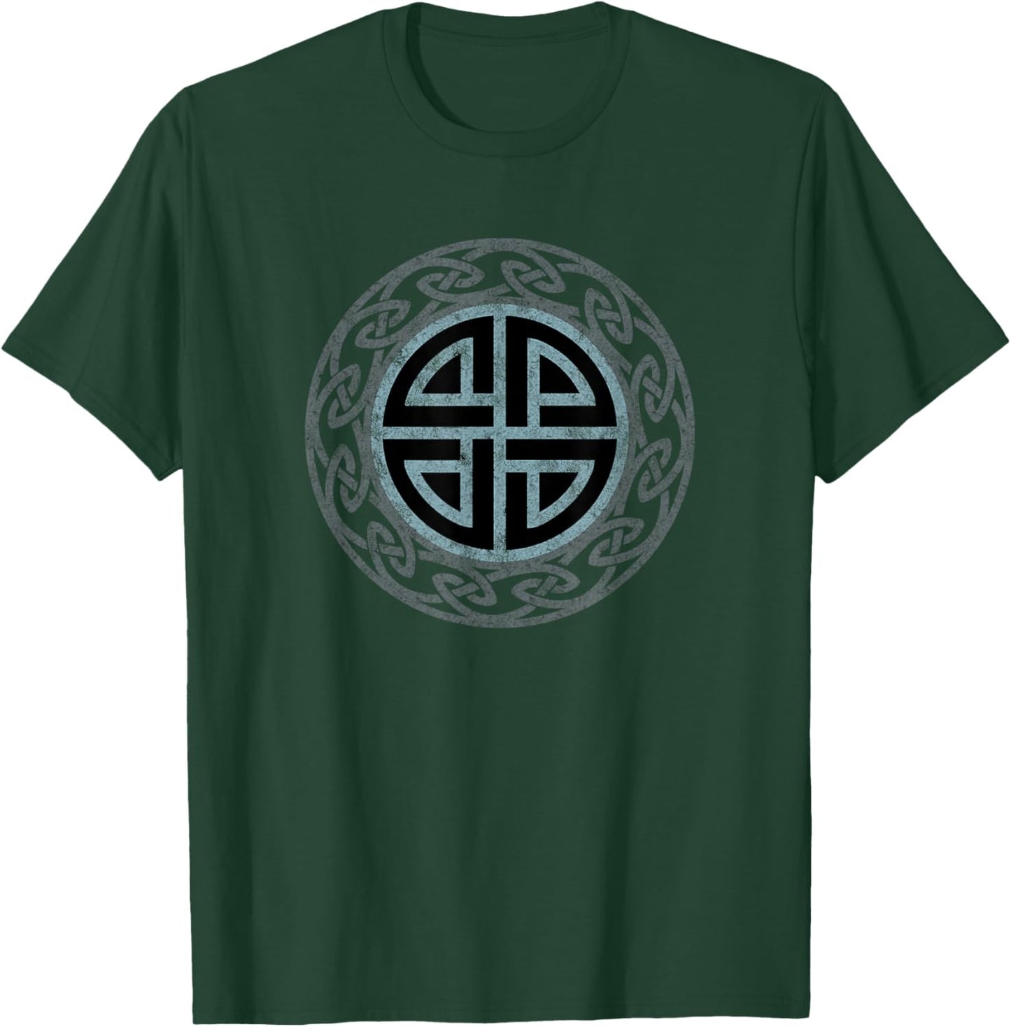 Vintage Protection Shield Knot Celtic Norse Vikings Health T-Shirt - T-Shirt | Forest