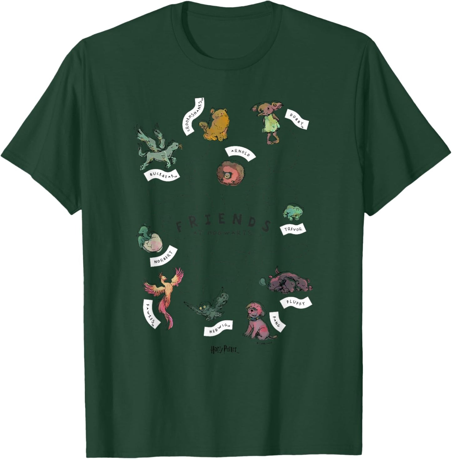 Harry Potter Deathly Hallows 2 Hogwarts Friend Group T-Shirt - T-Shirt | Forest