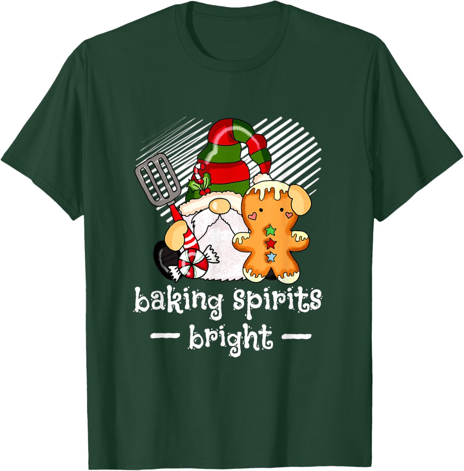 Christmas Gnome Baking Spirits Bright T-Shirt - T-Shirt | Forest