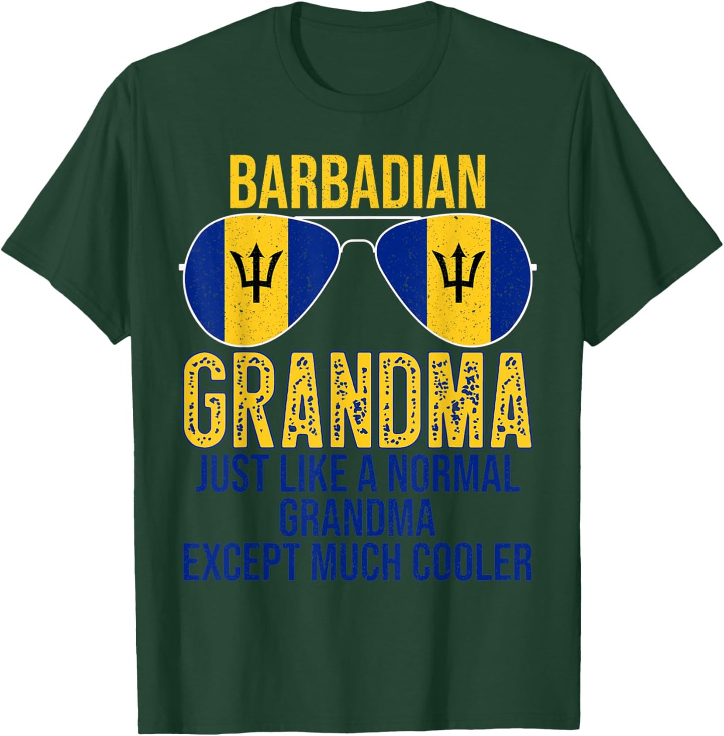 Barbadian Grandma Barbados Flag Sunglasses Mother's Day T-Shirt - T-Shirt | Forest