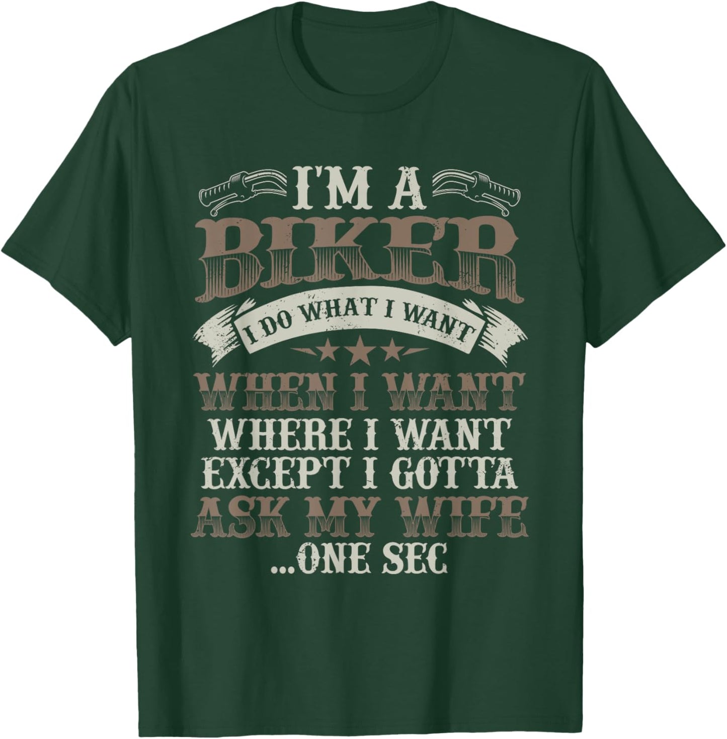 Funny Motorcycle Lover Graphic Husbands Men Motorbike Rider T-Shirt - T-Shirt | Forest