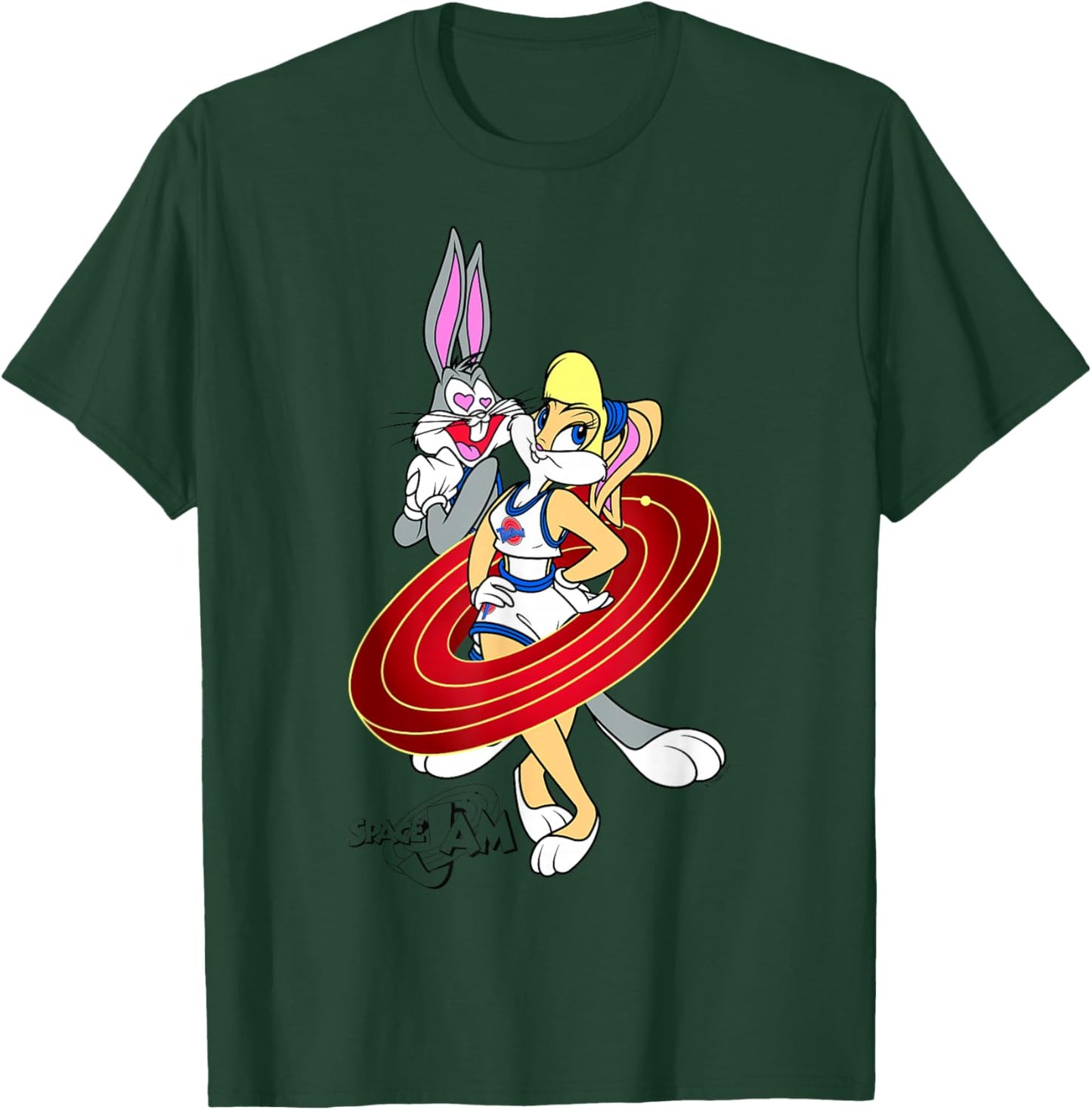 Space Jam Classic Bugs and Lola Bunny Heart Eyes Logo T-Shirt - T-Shirt | Forest