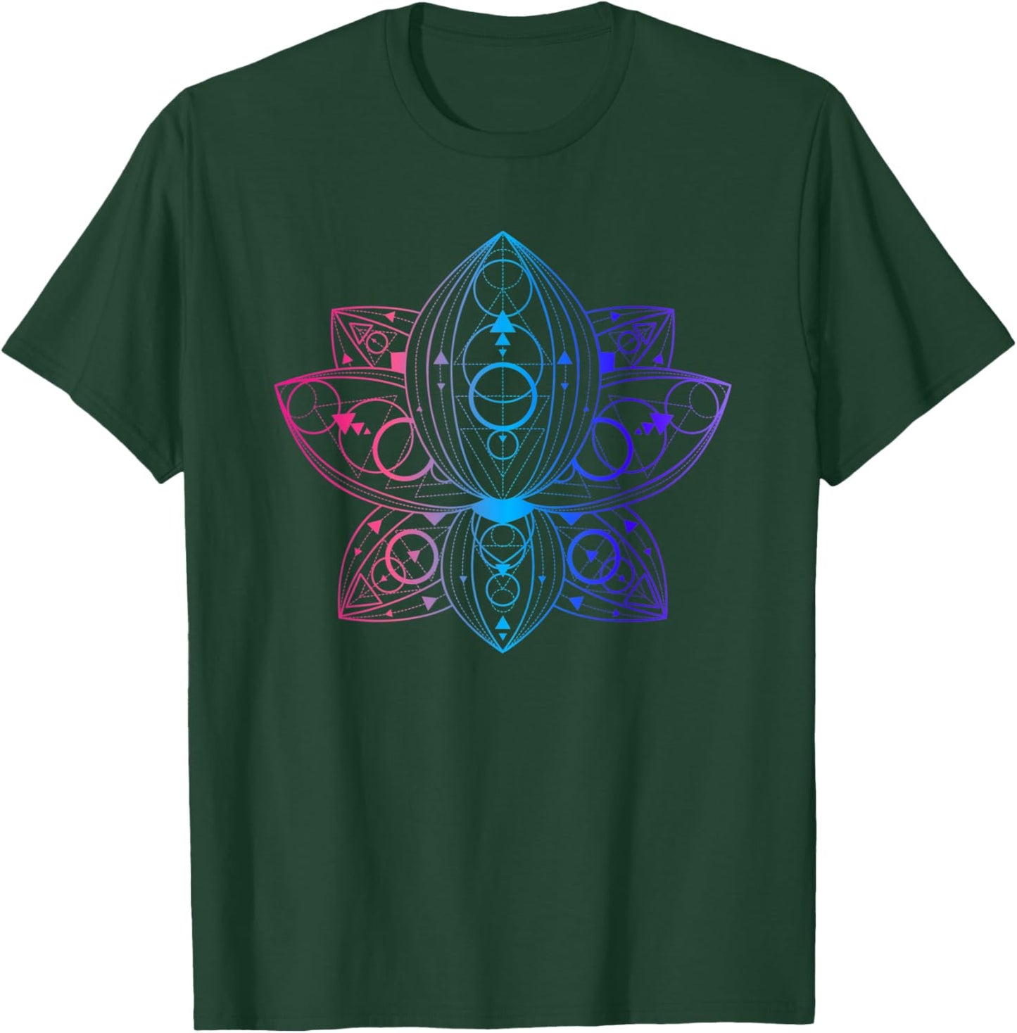 Sacred Geometry Lotus Art Good Vibes Only Yoga T-Shirt - T-Shirt | Forest