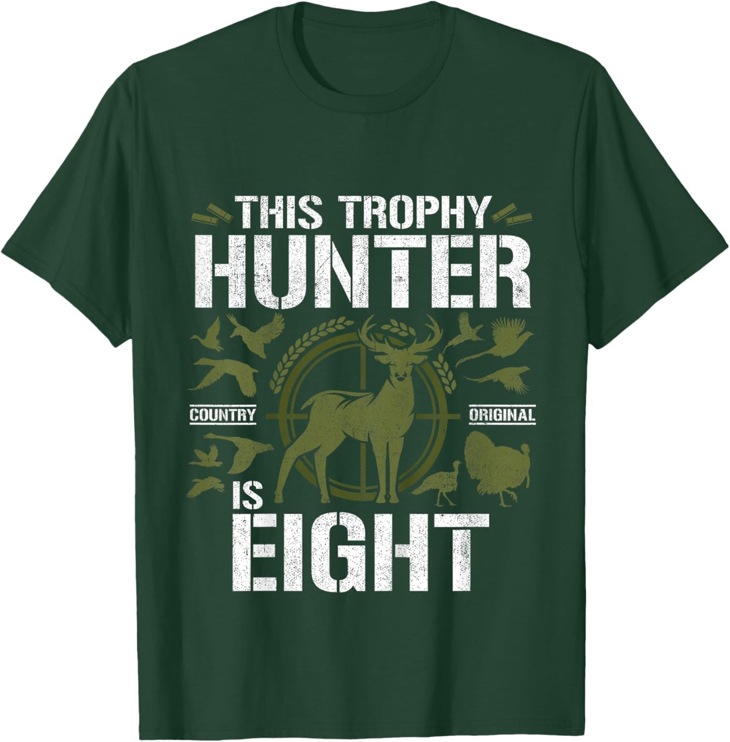 8 Year Old Hunting Birthday Party Duck Deer Hunter 8th Gift T-Shirt - T-Shirt | Forest