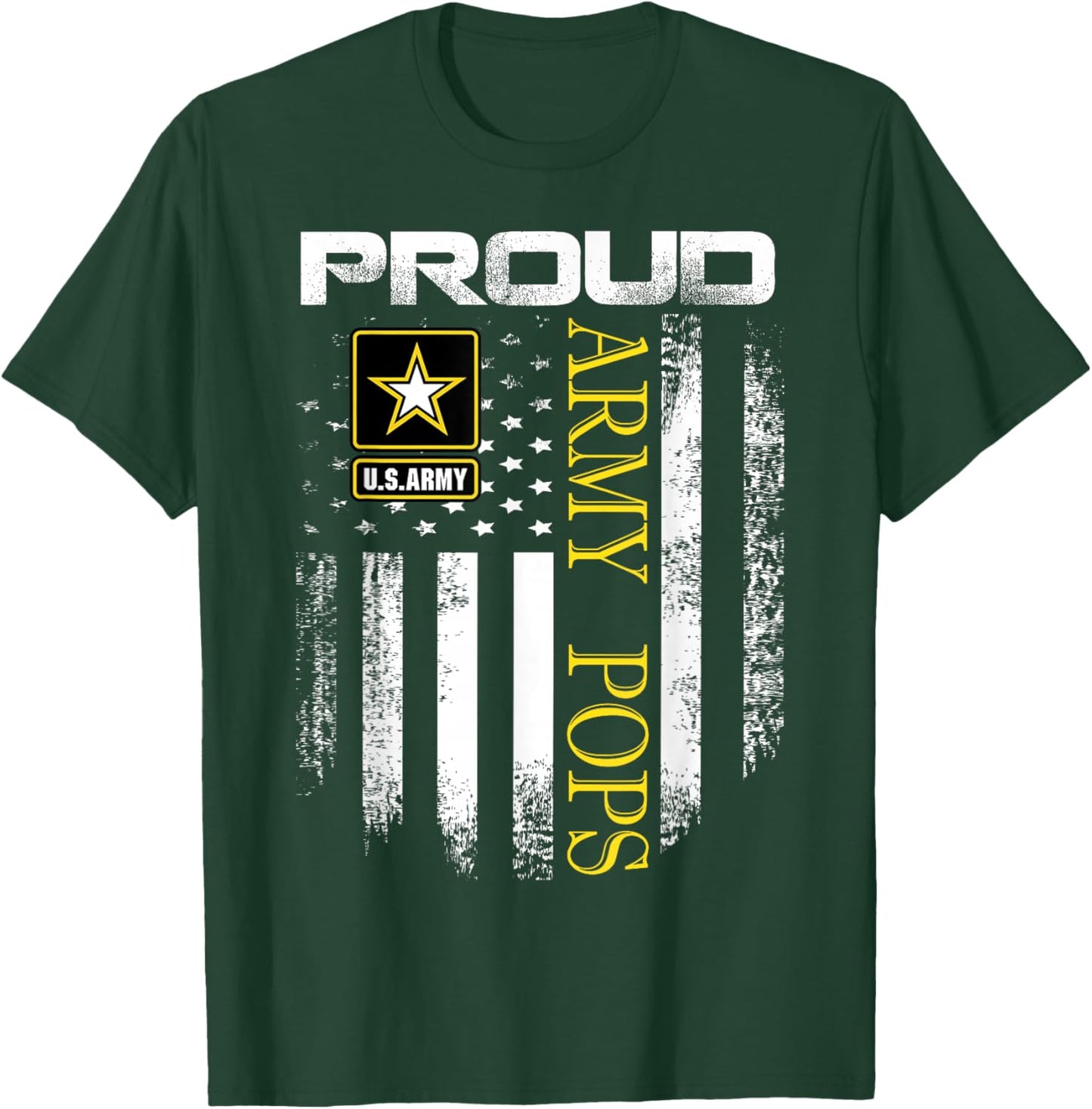 Vintage Proud Army Pops With American Flag Gift T-Shirt - T-Shirt | Forest
