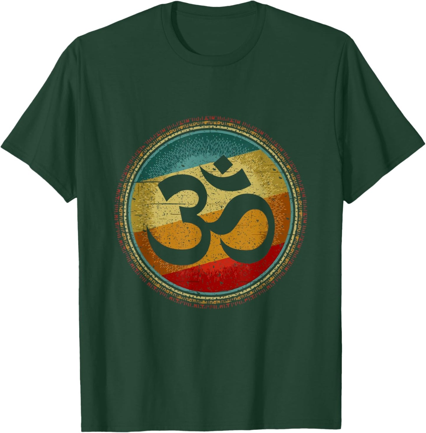 Om Ohm Symbol Retro Vintage 80s Style Meditation Yoga T-Shirt - T-Shirt | Forest