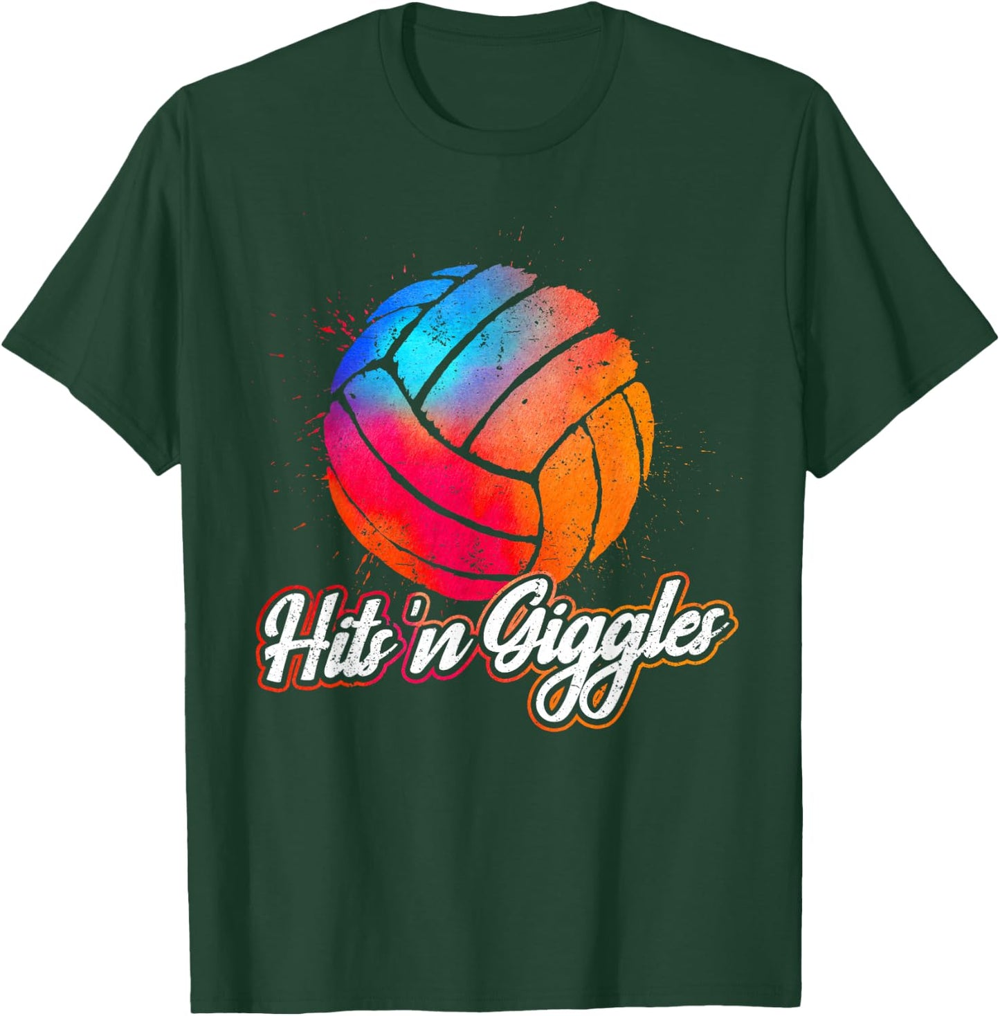 Hits 'n Giggles Volleyball Player Women Volleyball T-Shirt - T-Shirt | Forest
