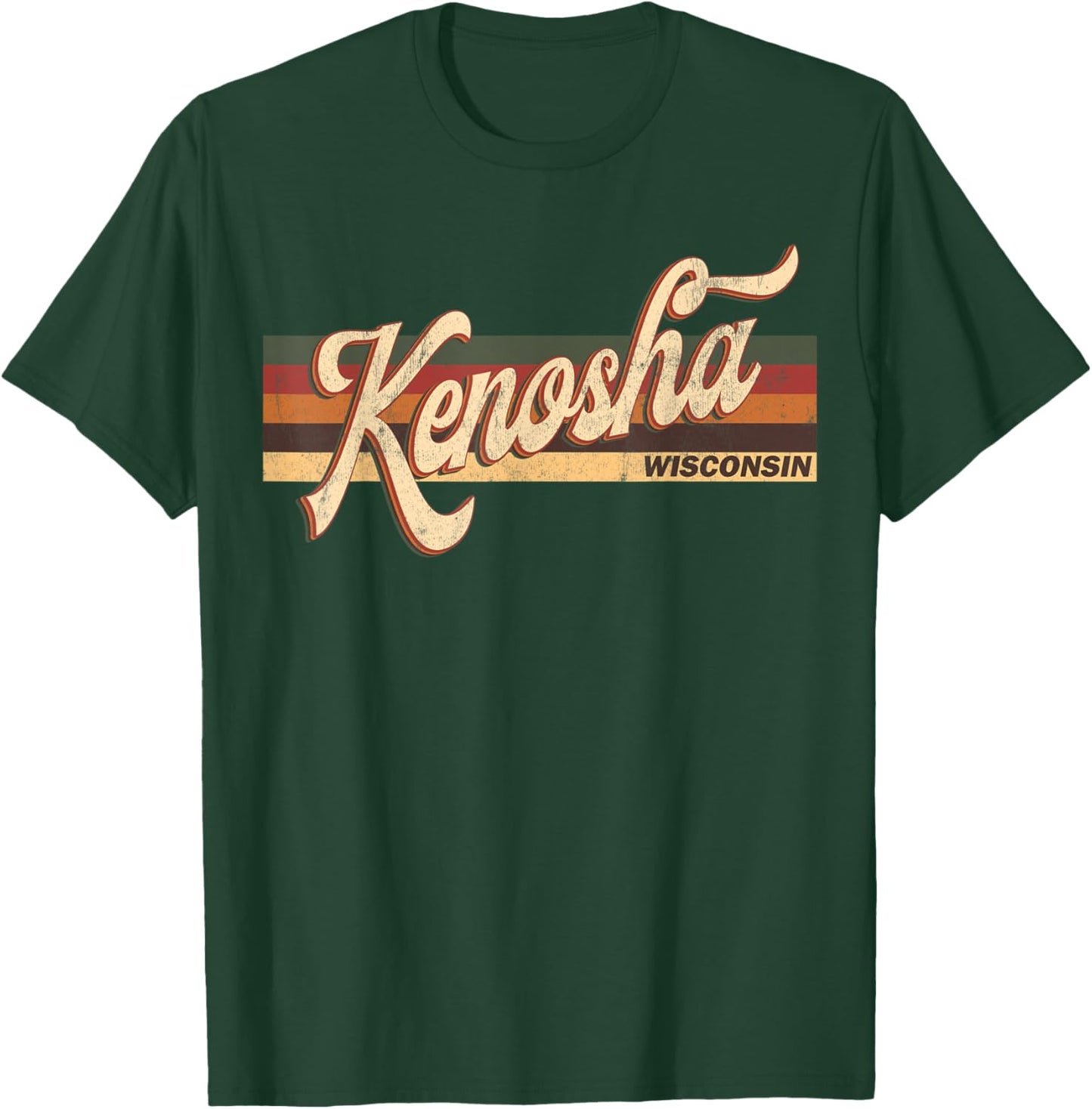 kenosha Wisconsin - Retro 1970's 80'S Style T-Shirt - T-Shirt | Forest