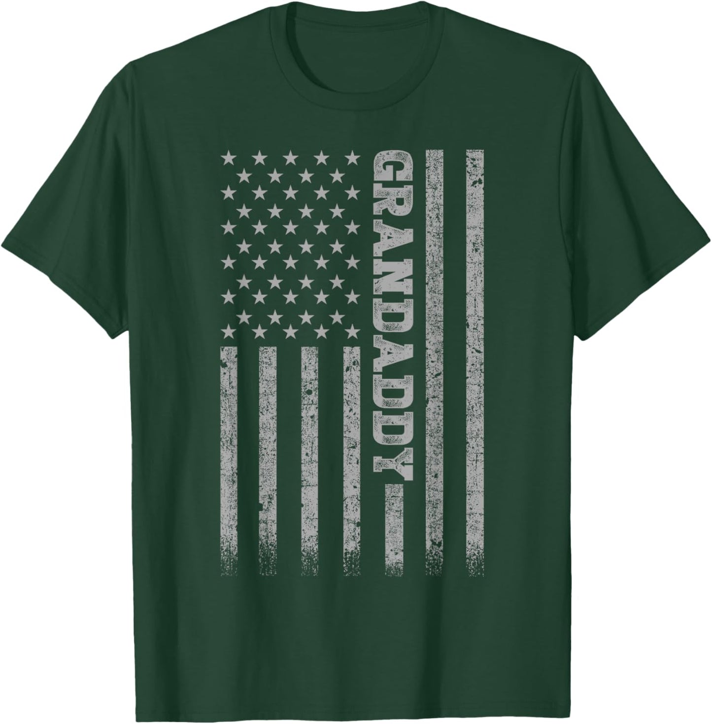 Gifts For Grandaddy Grandaddy American Flag - Men's Adults Classic Fit Short Sleeve Black S T-Shirt - T-Shirt | Forest