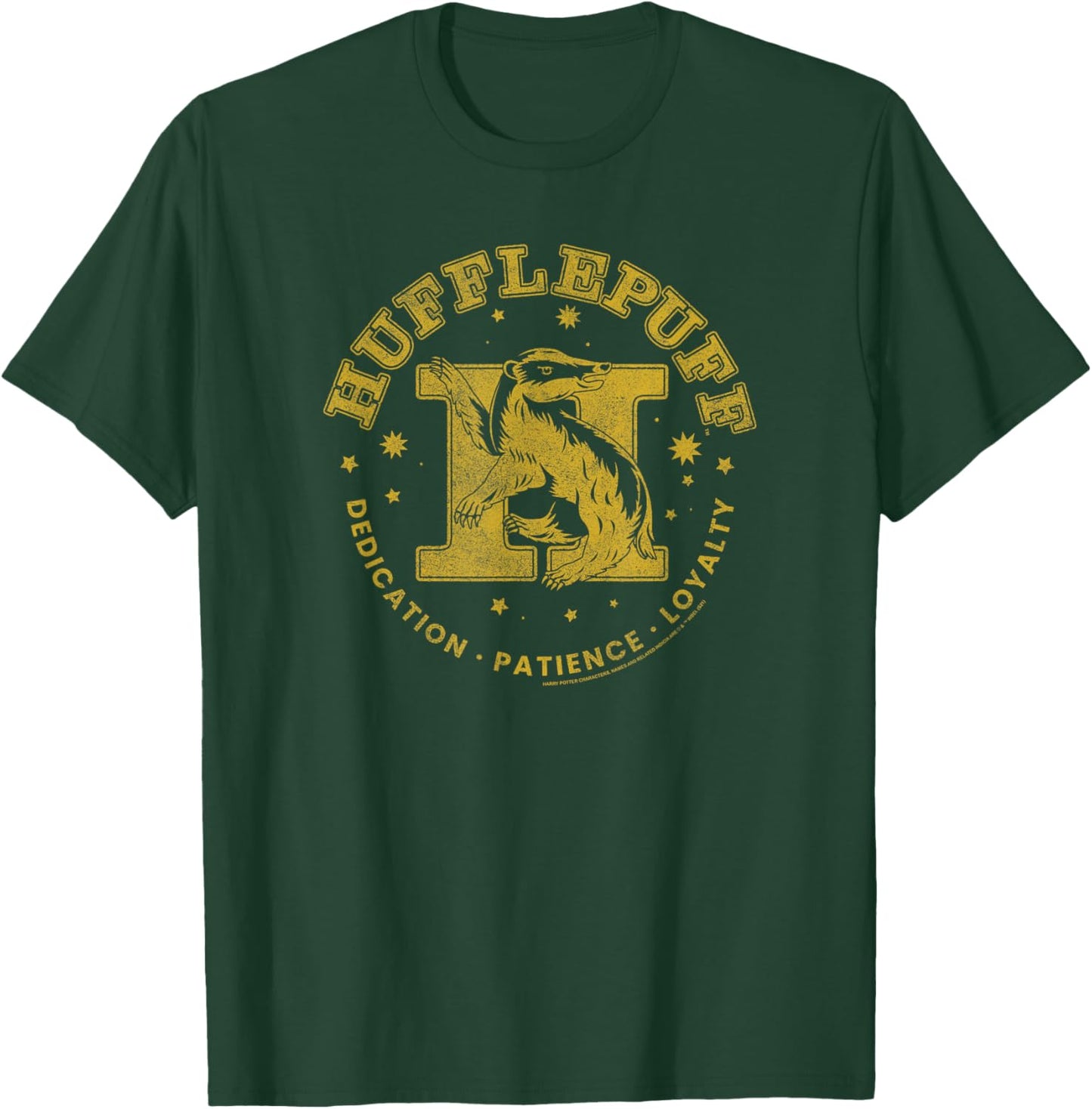 Harry Potter House Hufflepuff Gold Badger Collegiate Logo T-Shirt - T-Shirt | Forest