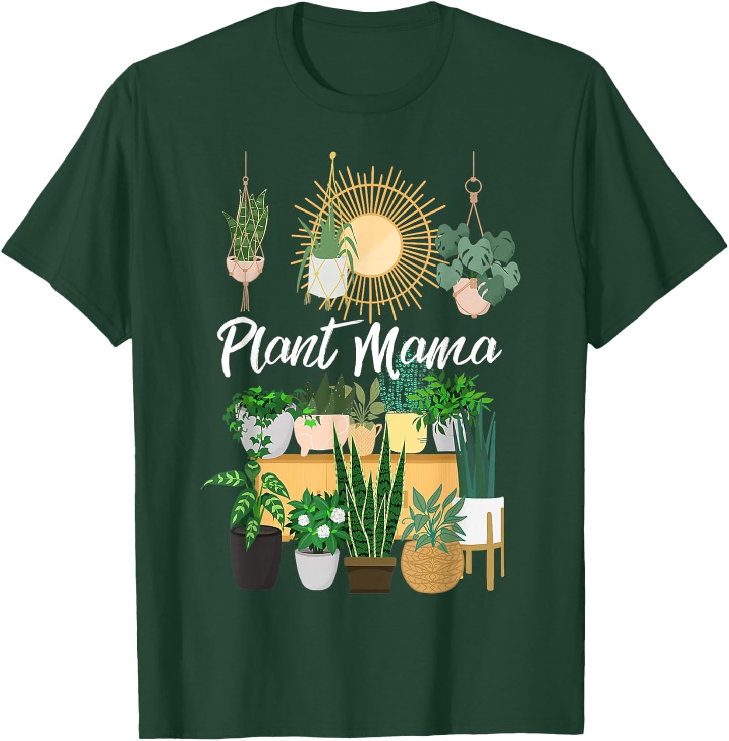 Plant Mama Crazy Plant lady Mom Indoor Flower Floral Garden T-Shirt - T-Shirt | Forest