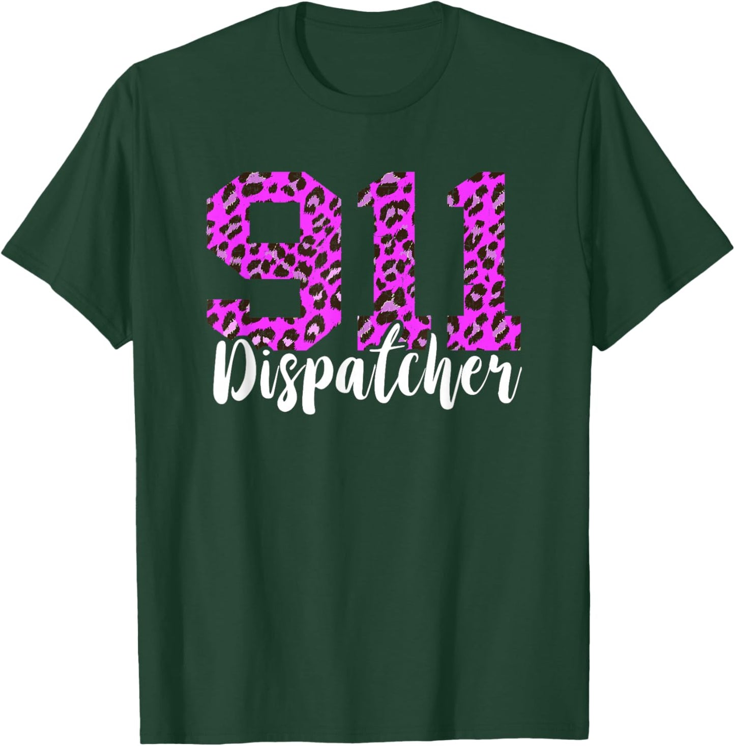 Dispatcher 911 Dispatch Thin Yellow Line Purple Leopard T-Shirt - T-Shirt | Forest