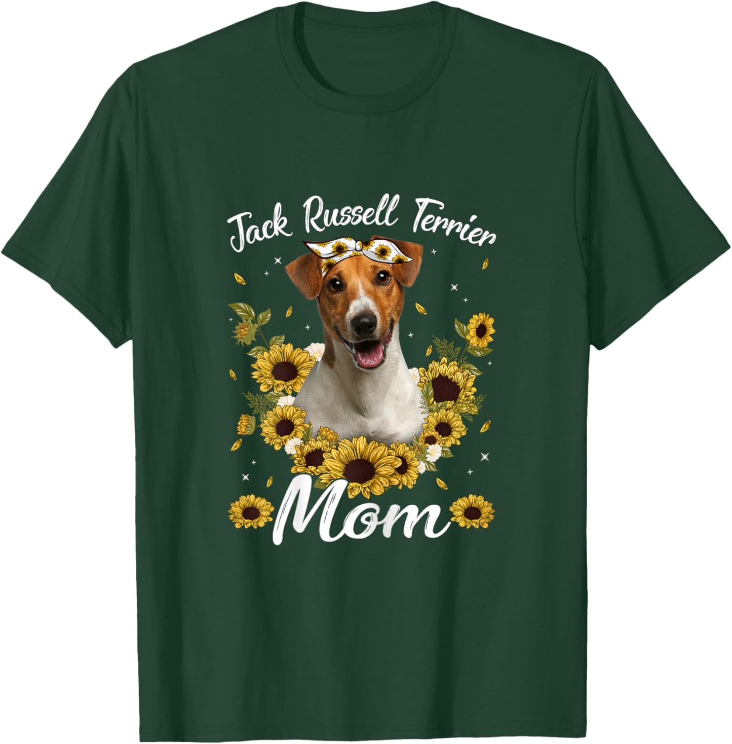 Cute Jack Russell Terrier Mom Sunflower Dog Mom Mother's Day T-Shirt - T-Shirt | Forest