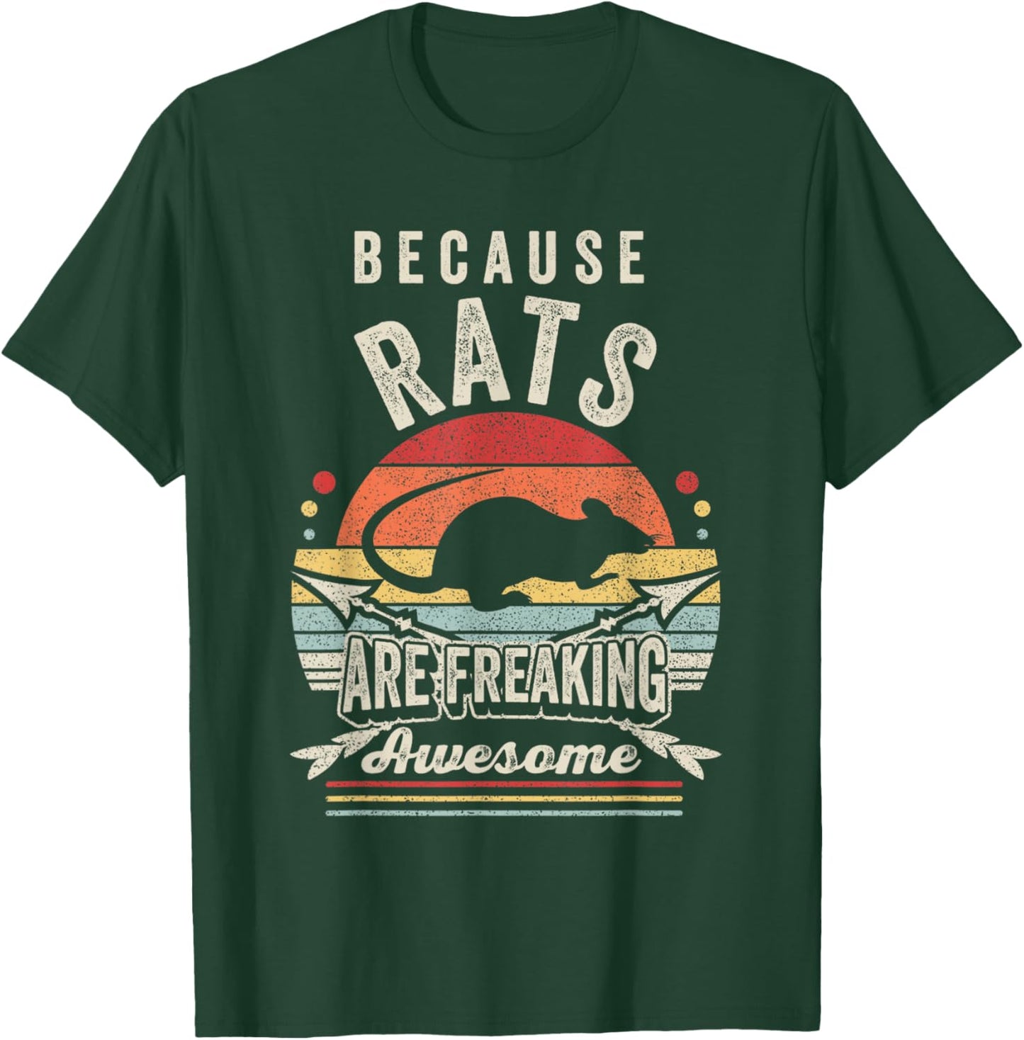 Retro Because Rats Are Freaking Awesome Funny Rat T-Shirt - T-Shirt | Forest
