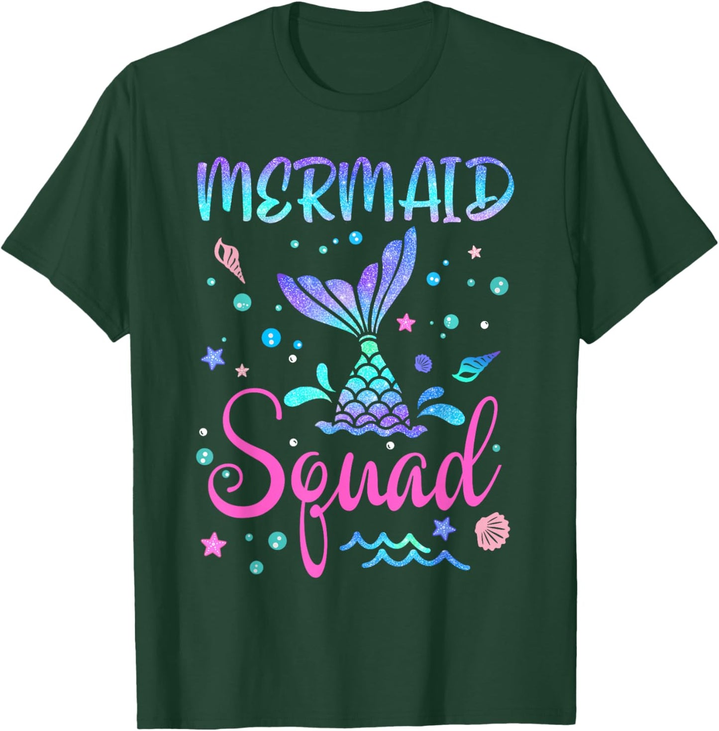 Mermaid Squad Of The Birthday Mermaid Tail Family Matching T-Shirt - T-Shirt | Forest