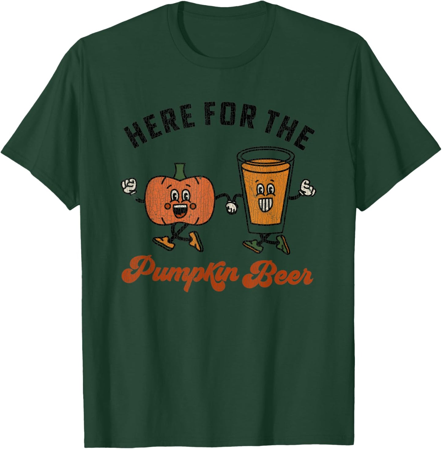 Vintage Here For The Pumpkin Beer Festival Pumpkin Beer T-Shirt - T-Shirt | Forest