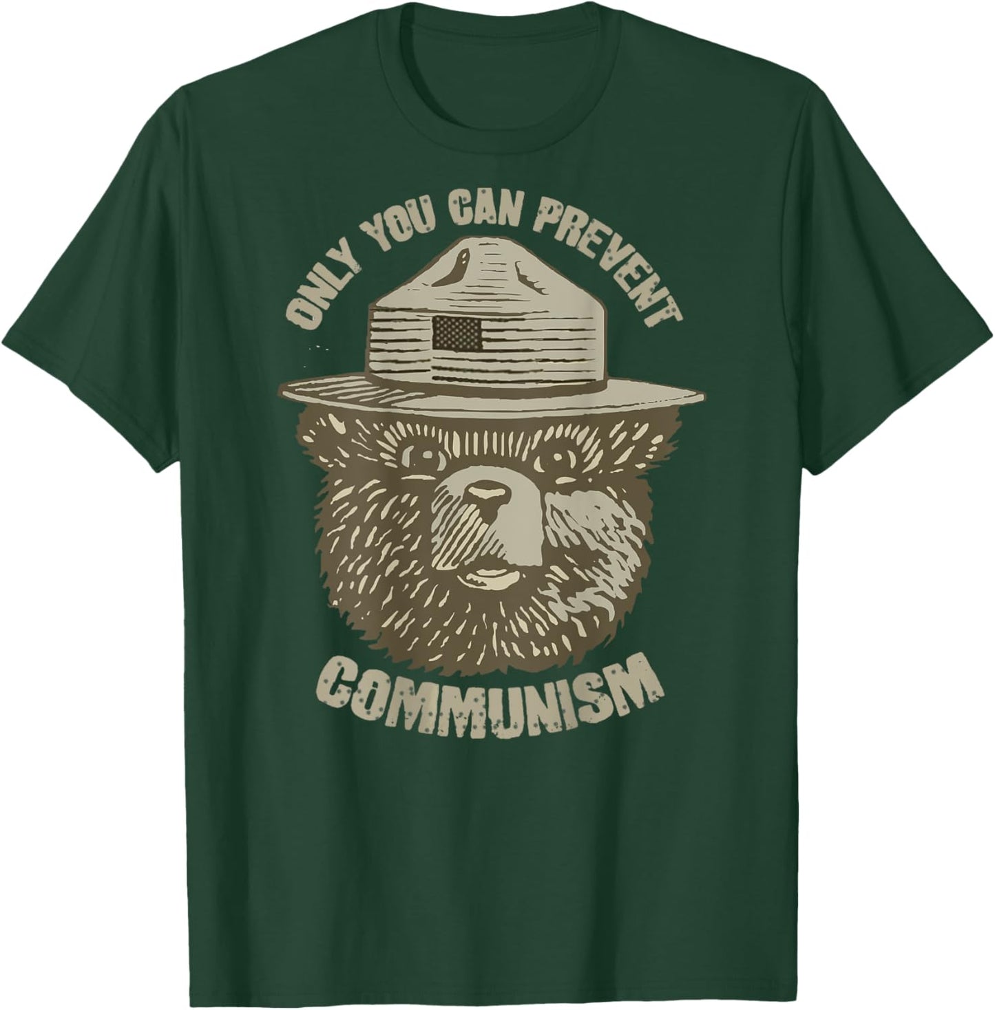 Only You Can Prevent Communism Camping Bear T-Shirt - T-Shirt | Forest