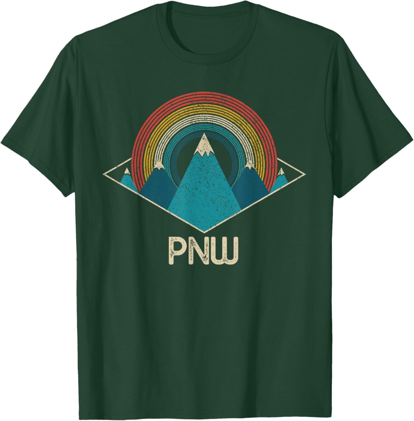 PNW Pacific Northwest Mountains Hiking Camping Vintage T-Shirt - T-Shirt | Forest