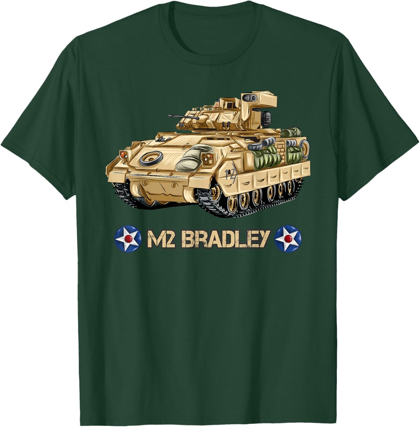 American Military Tank Vehicle IFV M2 Bradley T-Shirt - T-Shirt | Forest