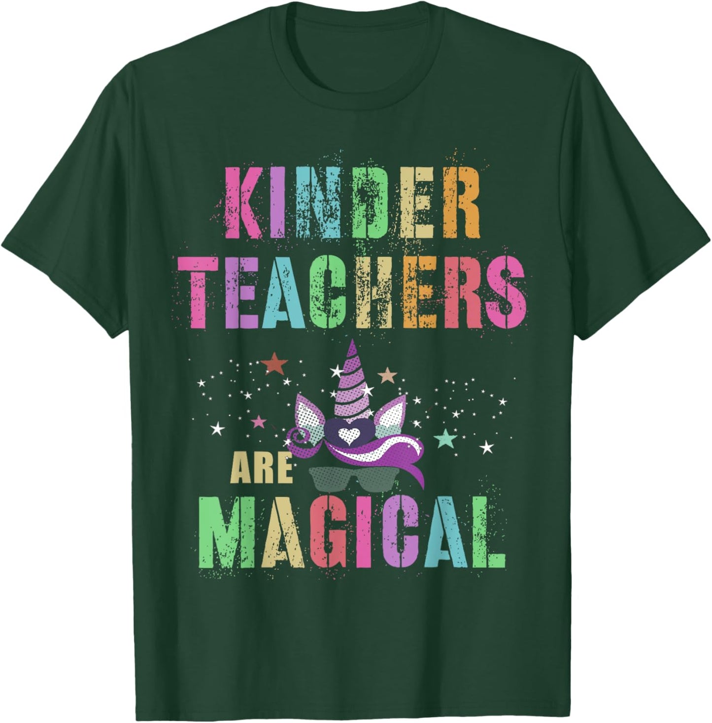 Funny KINDERGARTEN TEACHERS ARE MAGICAL I'm Unicorn Squad Men Women Kids T-Shirt - T-Shirt | Forest