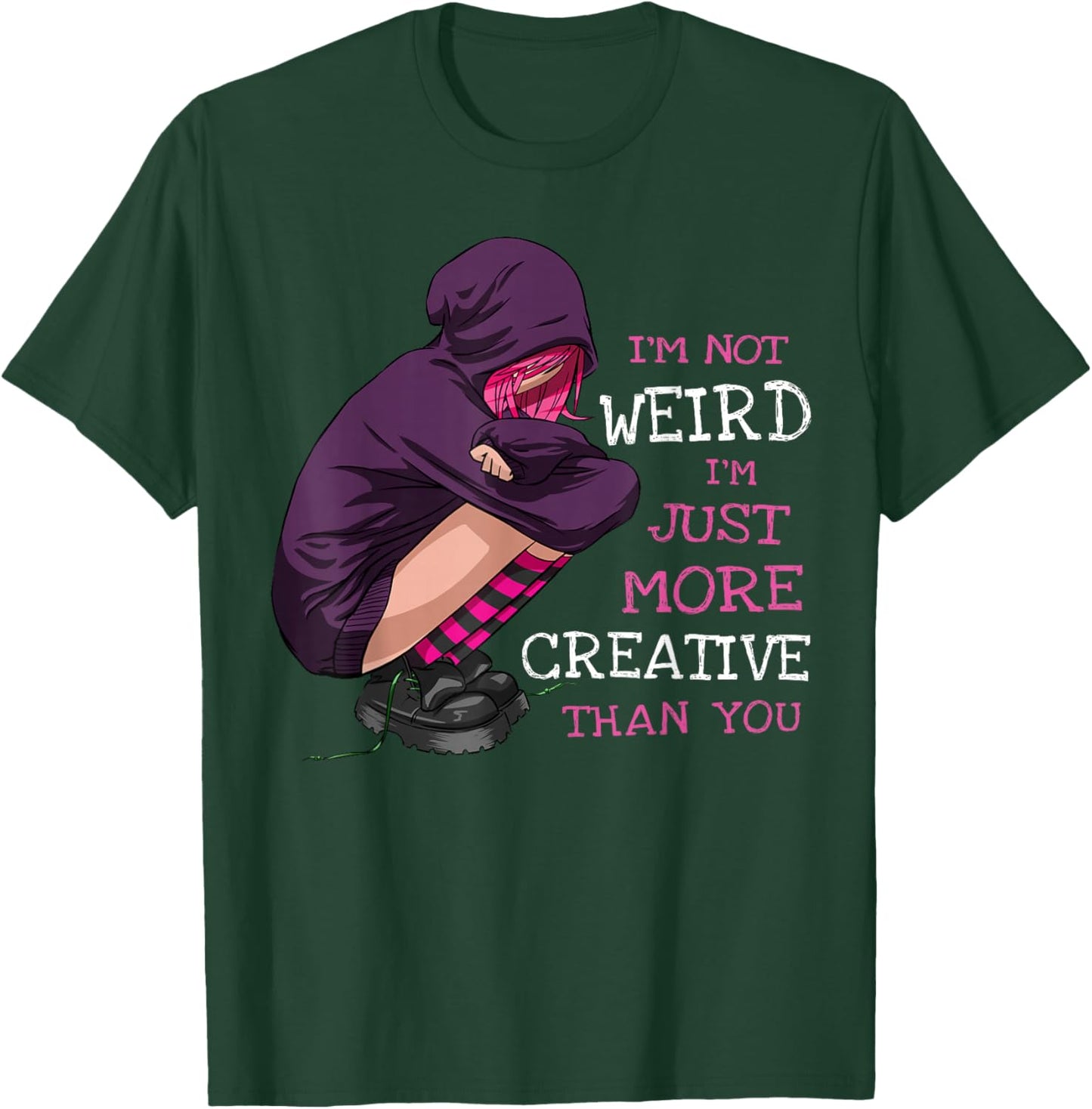 Anime Girl Anime Clothing Kawaii Pastel Goth Girl Not Weird T-Shirt - T-Shirt | Forest