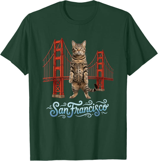 Kliban Cat San Francisco Golden Gate T-Shirt - T-Shirt | Forest
