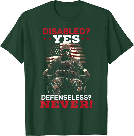 Disabled Veteran Armed Forces Military Soldier Army USA T-Shirt - T-Shirt | Forest