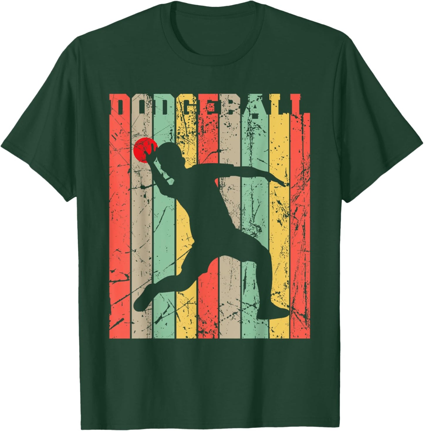 Retro Dodgeball Player Ball Game Dodgeballer T-Shirt - T-Shirt | Forest