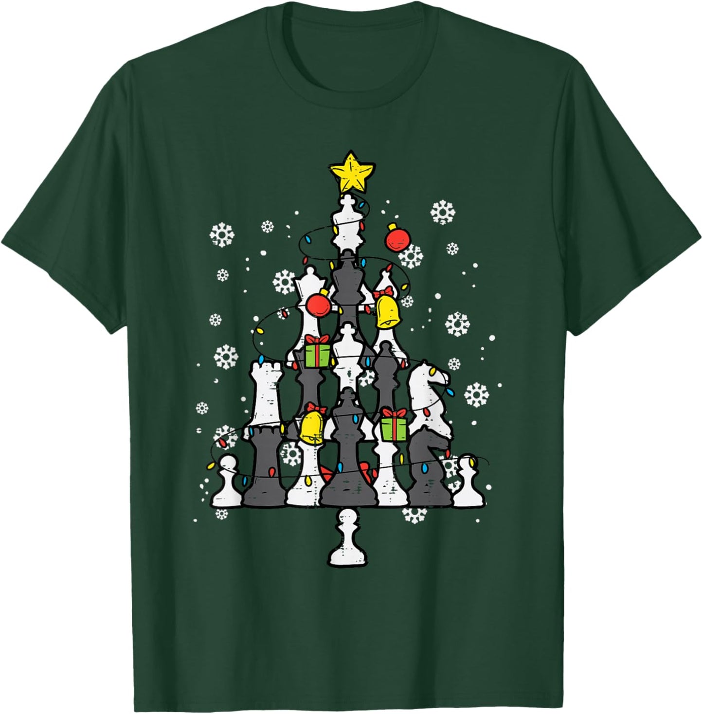 Chess Christmas Tree Xmas Pajamas PJs Chess Player T-Shirt - T-Shirt | Forest