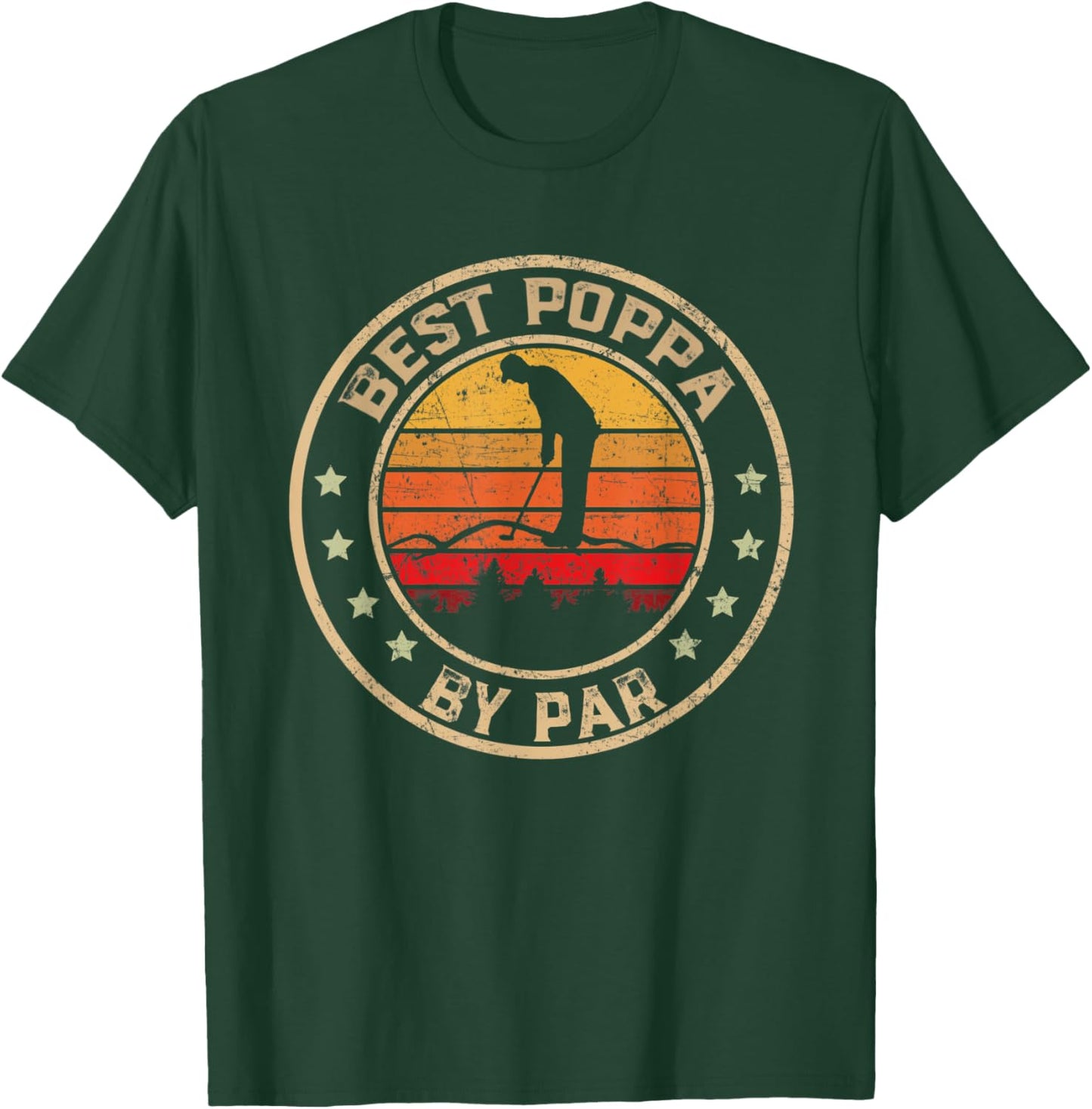 Vintage Best Poppa by Par Shirt Fathers Day Golfing T-Shirt - T-Shirt | Forest