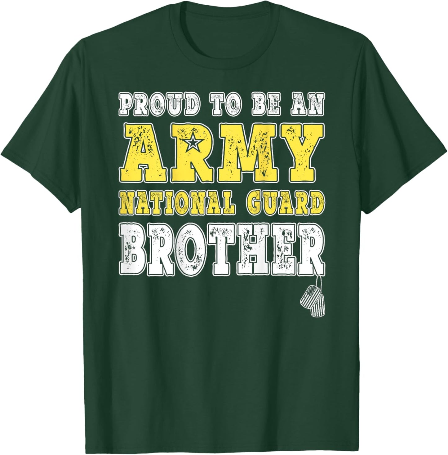Proud To Be An Army National Guard Brother Military Sibling T-Shirt - T-Shirt | Forest