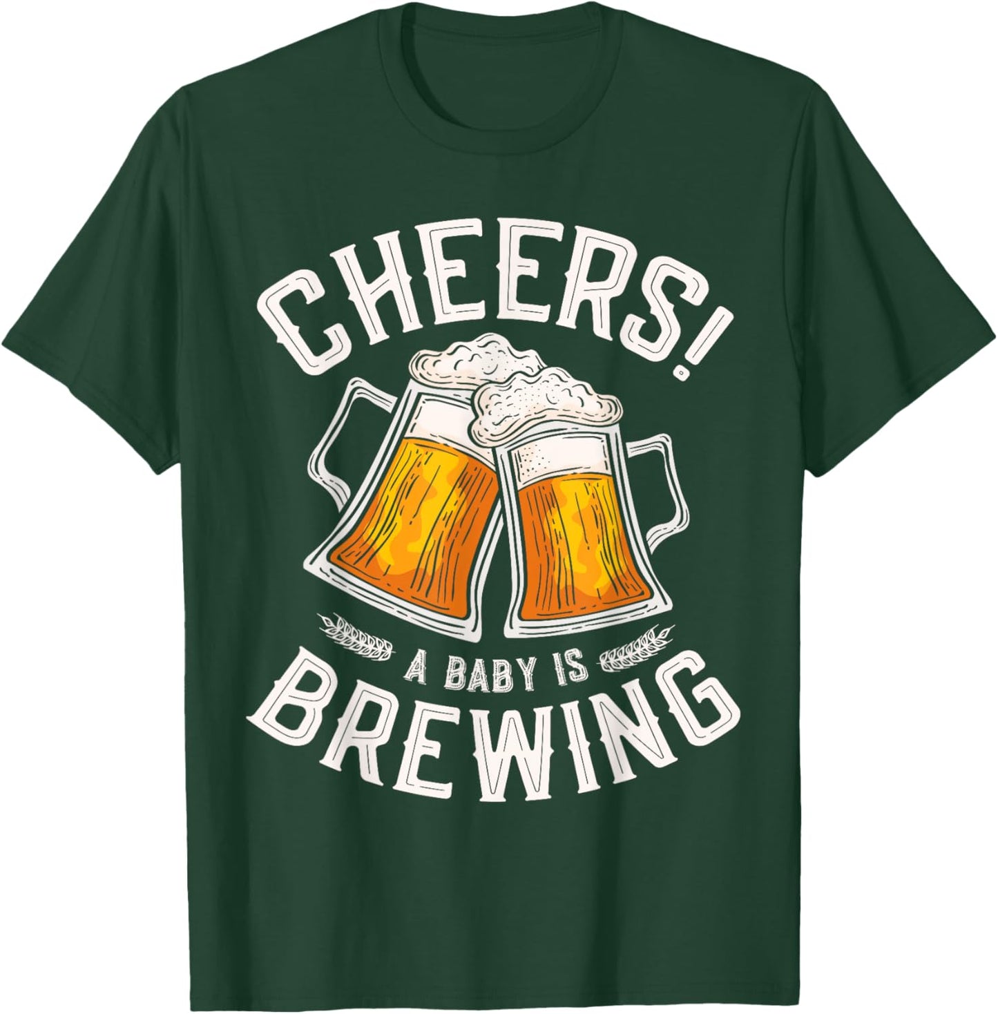 Cheers a baby is brewing Brewing Beer brewer Funny Baby T-Shirt - T-Shirt | Forest