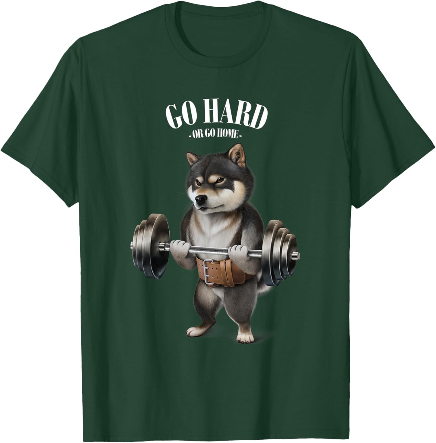 Black Shiba Dog Weightlifting in Fitness Gym Women Kids T-Shirt - T-Shirt | Forest