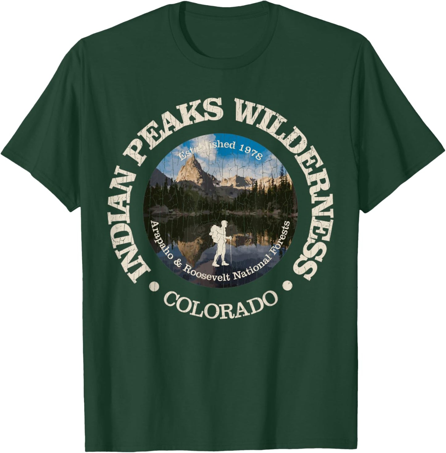Indian Peaks Wilderness Vintage Indian Peaks Camping T-Shirt - T-Shirt | Forest