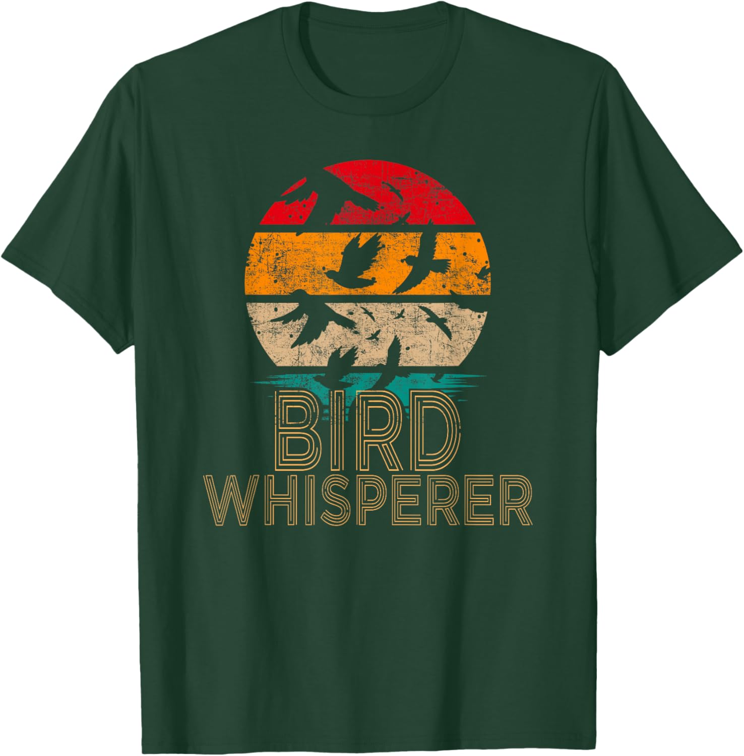 Bird Whisperer Retro Vintage Distressed Bird Watcher T-Shirt - T-Shirt | Forest