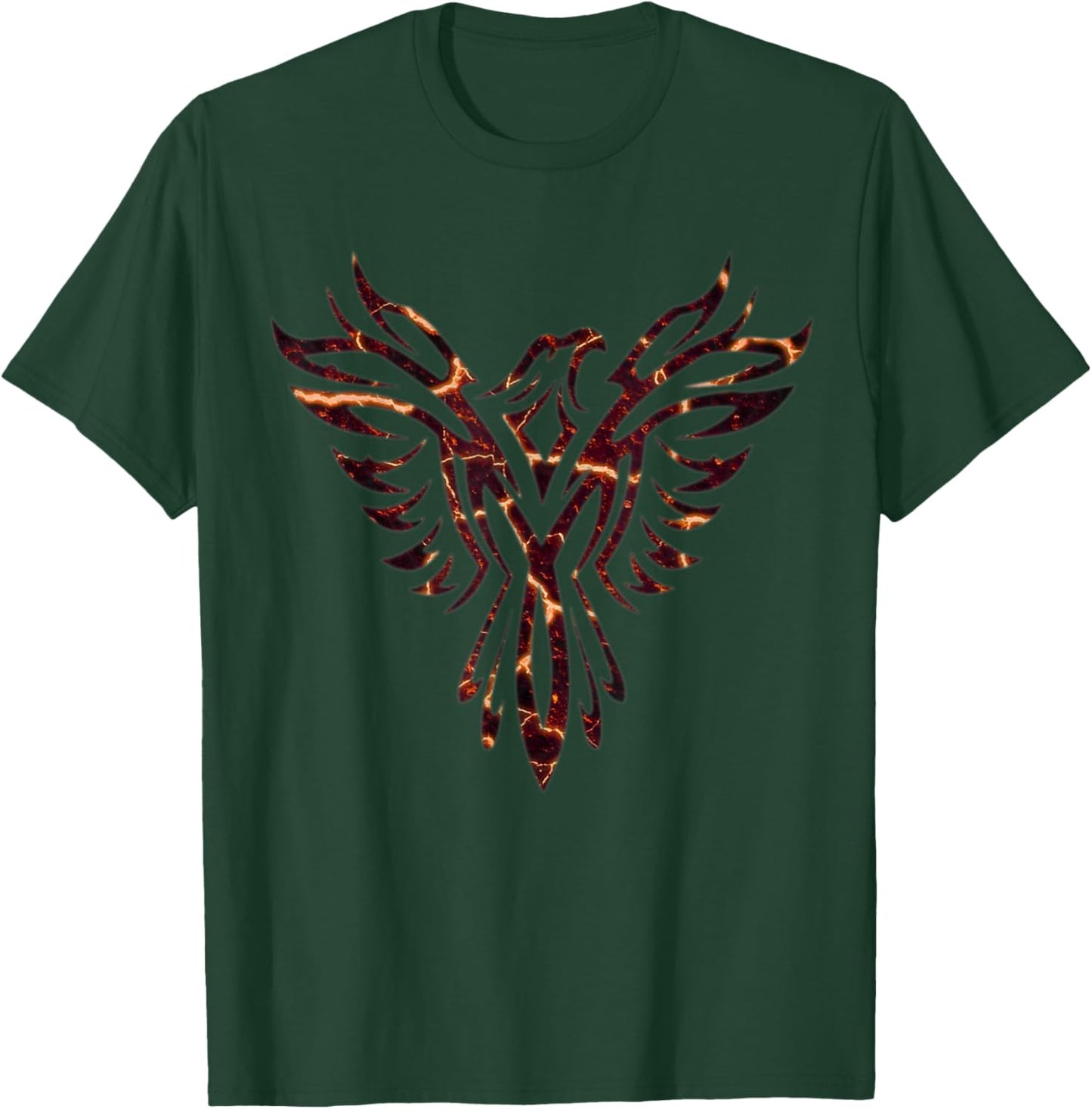 Lava Fire & Flames Phoenix Mythical Bird Rising Born Again T-Shirt - T-Shirt | Forest