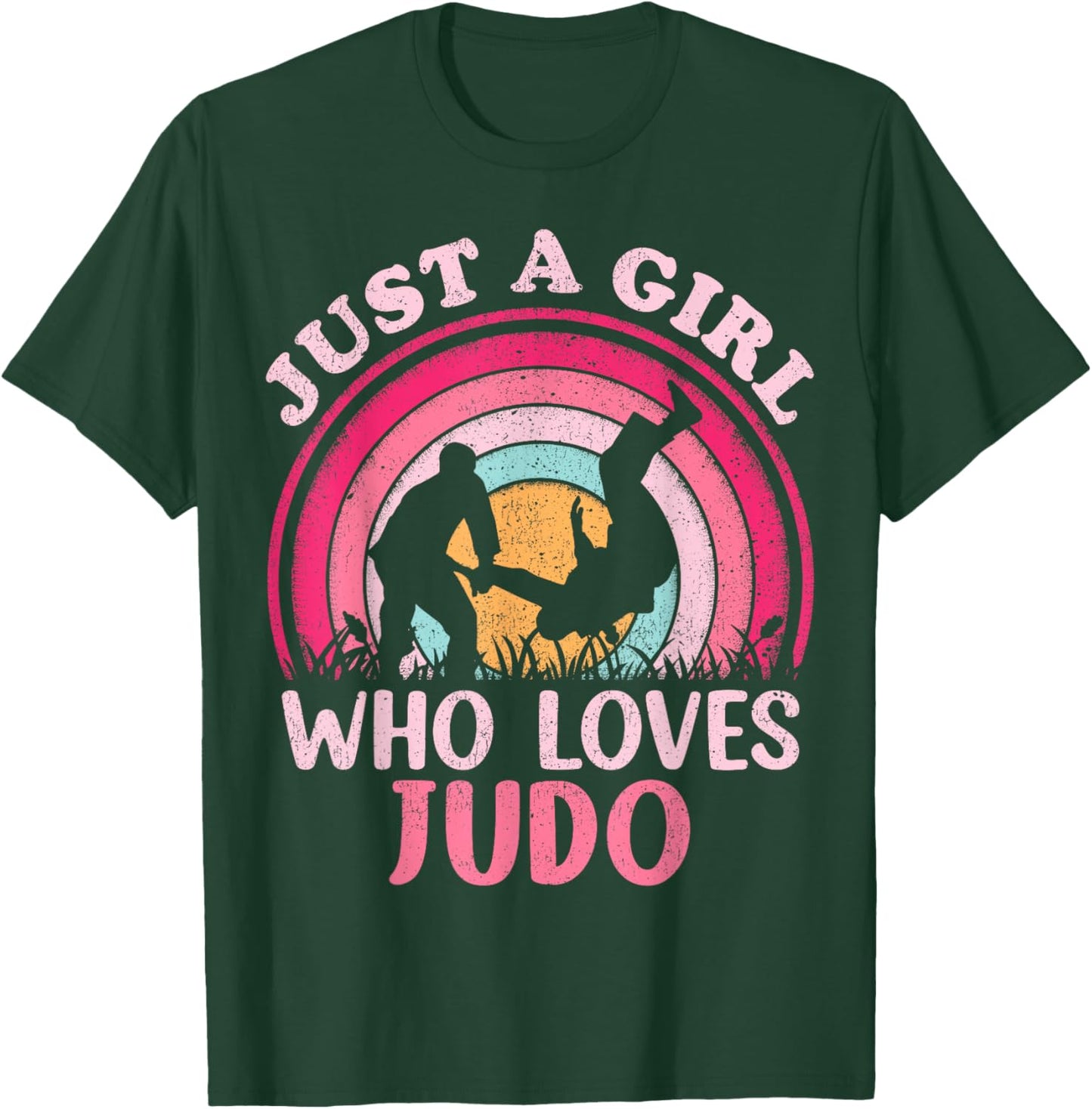 Judo Player Vintage Retro Just A Girl Who Loves Judo T-Shirt - T-Shirt | Forest