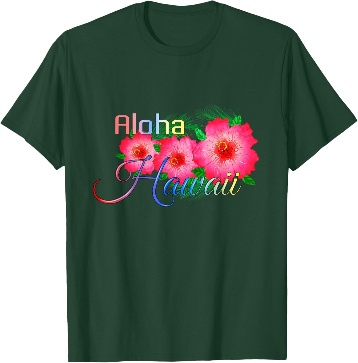 Aloha Hawaii Tropical Island Flowers T-Shirt - T-Shirt | Forest
