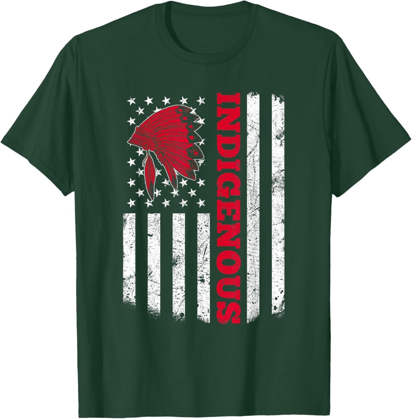 Indigenous American Flag for Native Americans T-Shirt - T-Shirt | Forest