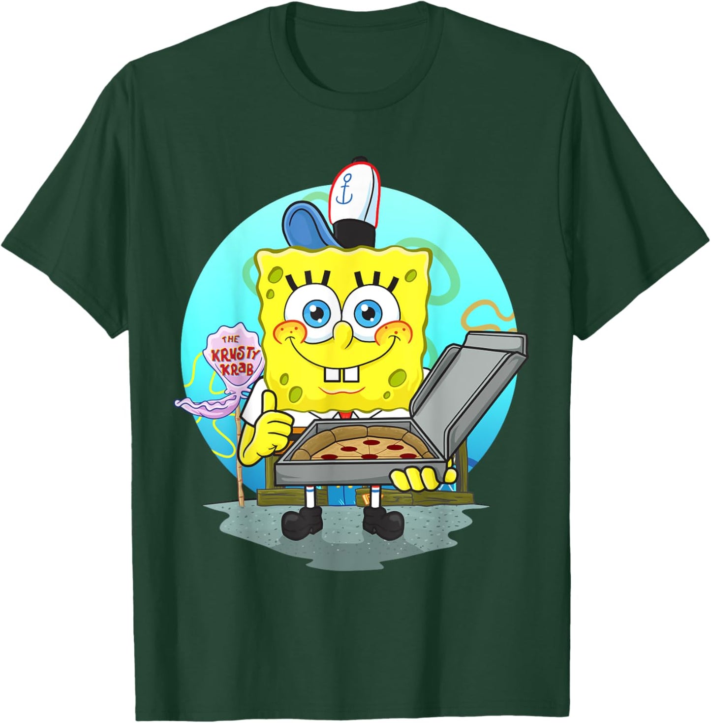 Mademark x SpongeBob SquarePants - The Krusty Krab Pizza Delivery T-Shirt - T-Shirt | Forest