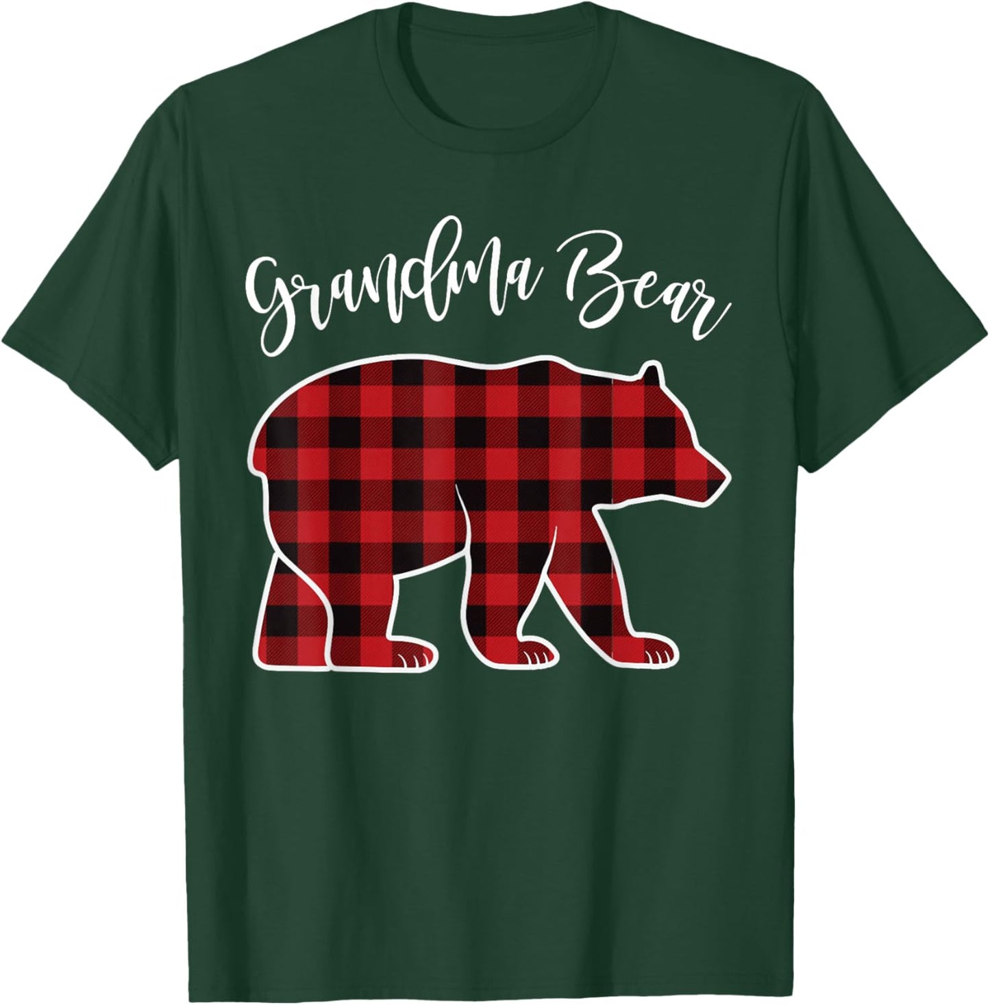 Grandma Bear Pajama Red Buffalo Xmas Funny Family Christmas T-Shirt - T-Shirt | Forest