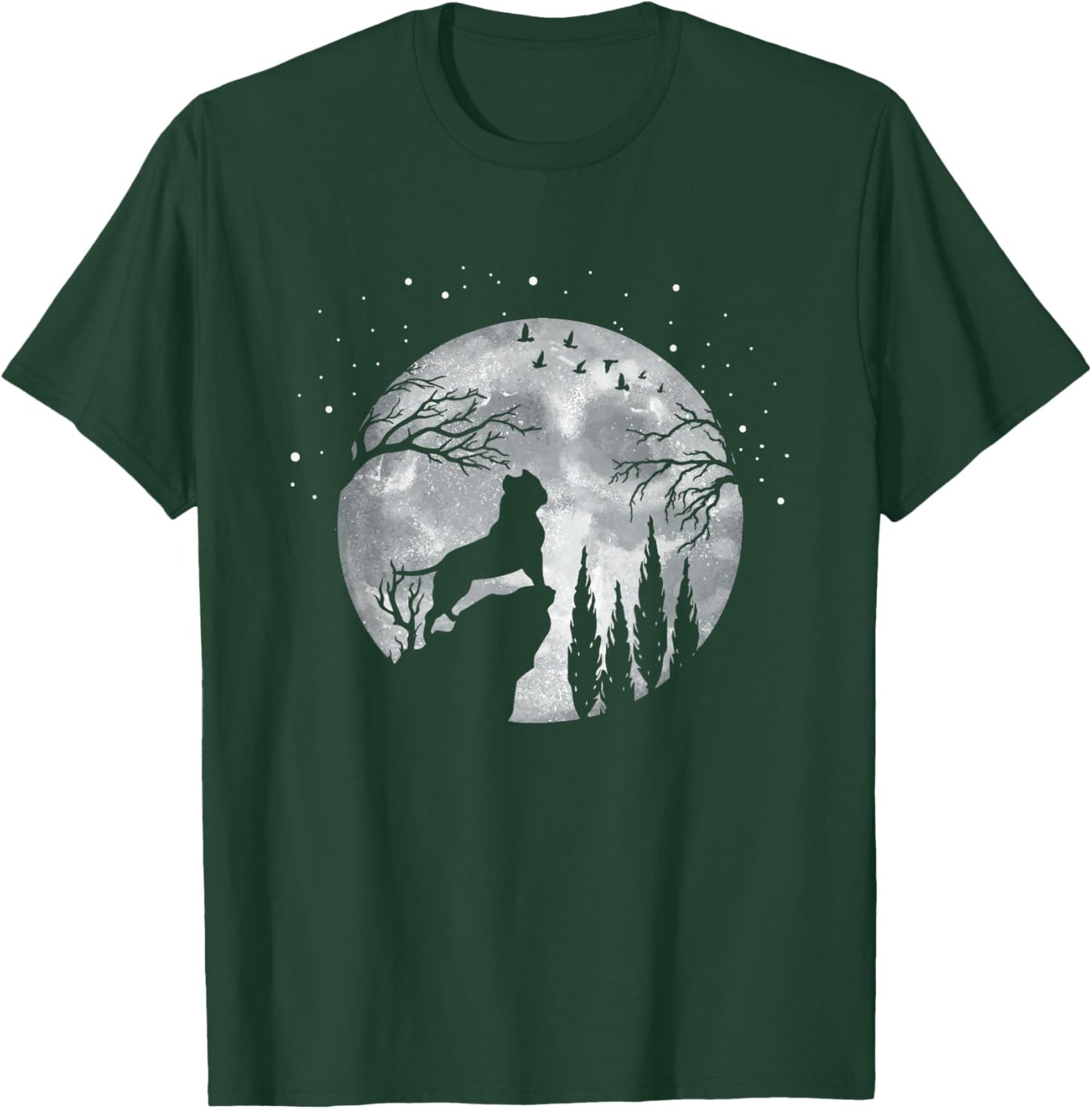 Four-legged Dog Breed - Full Moon American Bully T-Shirt - T-Shirt | Forest