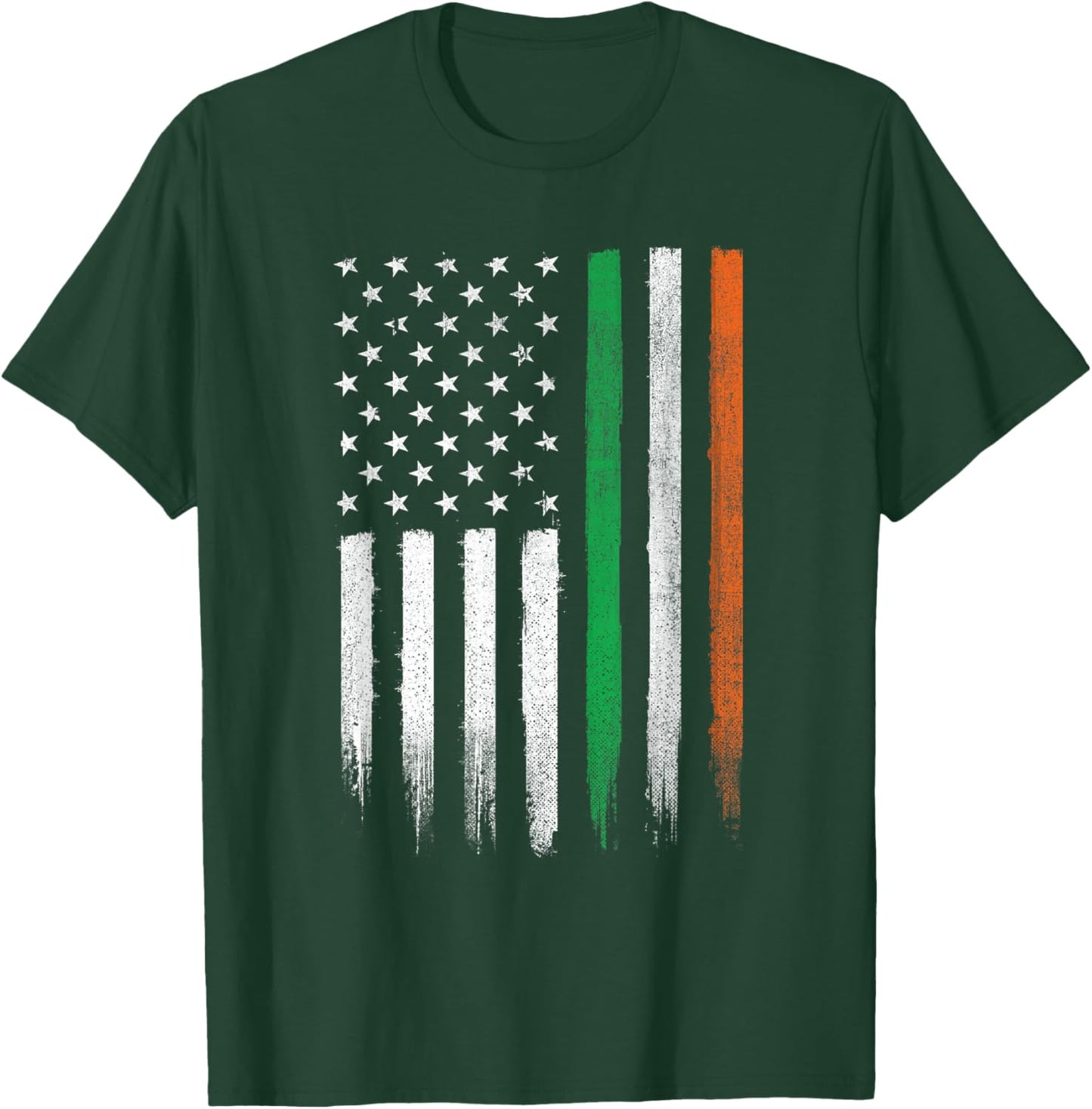 Patriotic Irish American Flag Ireland St. Patrick's Day T-Shirt - T-Shirt | Forest