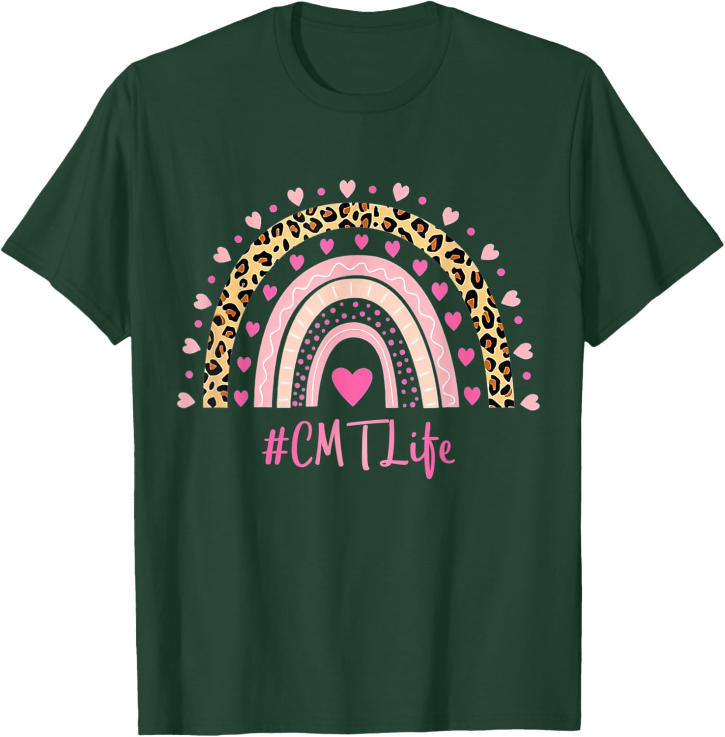 CMT Nurse Leopard Print Boho Rainbow NURSE'S WEEK T-Shirt - T-Shirt | Forest